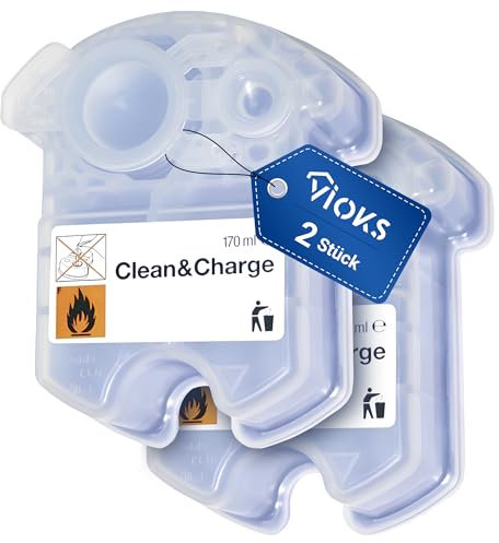 VIOKS 2x Reinigungskartusche Ersatz für Braun CCR2, 340 ml Desinfizierend für Rasierer Clean&Charge
