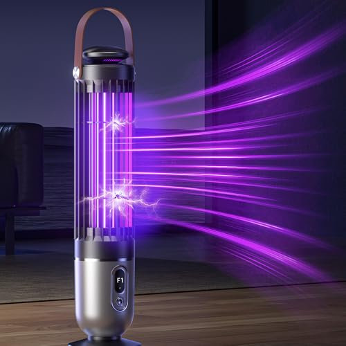 FanFuGuo® Insektenvernichter Elektrisch Wiederaufladbar,Fliegenfalle Mückenfalle Elektrisch,UV-Licht & Nachtlicht 2-in-1 mit Dämmerungssensor,Insektenfänger fliegenfänger Mückenlampe (Black)