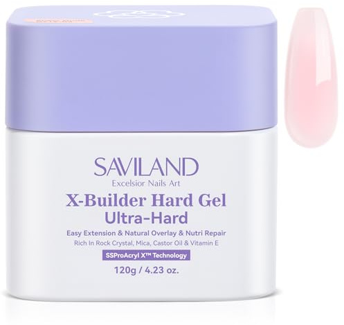 SAVILAND Builder Gels for Nails: Ultra-Hard 120g Sheer Pink Gel Builder for Nails Hard Gel for Extension Builder Base Strengthen Ideal Apex 30 Days Long-Lasting Nail Builder Gels Salon DIY Home