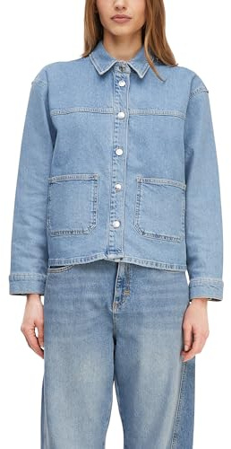 Comma Relaxed Denim-Jacke mit aufgesetzten Taschen