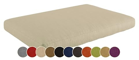 sunnypillow Palettenkissen Outdoor, wasserdicht, UV-lichtecht - Sitzkissen 120x80x15 cm - Palettenauflage für Palettensofa für Haus und Garten - Palettenpolster für Palettenmöbel - Kissen Cremefarben