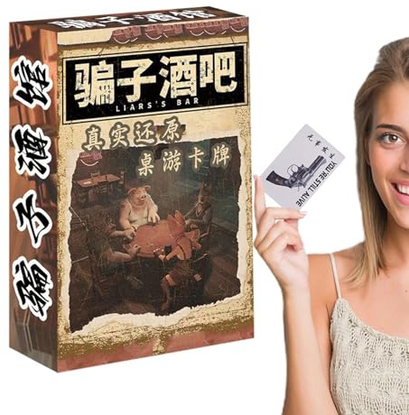 Generisch Liars Bar Kartenspiel Mehrspielerspiel - Strategie Bluff Interaktiv Partyspiel, Brettspiel Reise Cookout Versammlung Unterhaltung, Lustig Spannung Gesellschaft | für Freunde Erwachsene