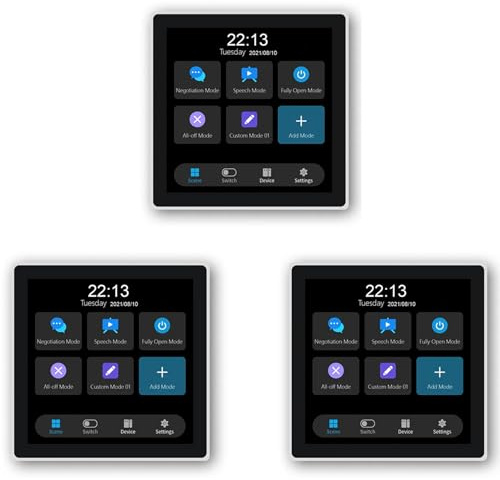 Xnuiasqe 3X Tuya T3E Panneau de Commutation à Écran Tactile Panneau de Contrôle Intelligent EU Interrupteur Mural Intelligent Zigbee pour Maison Intelligente, Blanc