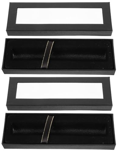 Adorainbow 2 Stück Schwarze Multifunktionale Stiftebox aus Papier und Seidenstoff Vielseitig für Pinsel und Kugelschreiber zum Verpacken und Verschenken