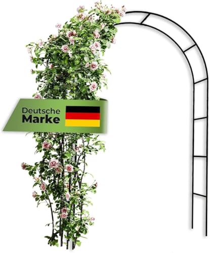 STAHLMANN® Rosenbogen Metall [240 x 140 cm] Rankhilfe Rankbogen stabil | Rosenbogen aus Metall stabil | Rankhilfe für Rosen | Gartenbogen | Hochzeitsbogen | 240 x 140 x 37 cm