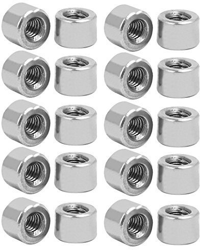 sourcing map Écrou Accouplement Couplage M3 Manchon Filet Rond Connecteur 304 Acier Inox 4.2mm Longueur Paquet de 20