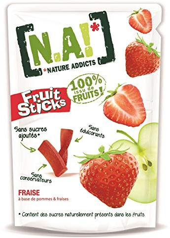 NA! NATURE ADDICTS Sachet de Fruit Stick Fraise 40 g