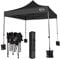 MAXIMUS HEAVY DUTY POP UP GAZEBO 3m x 3m COMMERCIAL MARKET STALL WITH 4 WEIGHT BAGS (No Walls, Black)