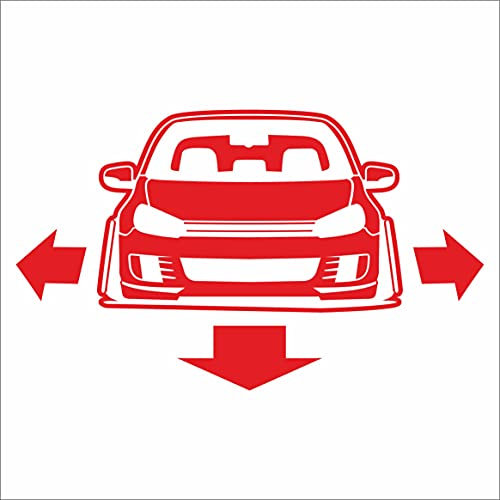 JINTORA - Autoaufkleber Tuning - Auto Aufkleber - deep, Large mk6 GTI - 165x99 mm - Auto Sticker Bus Fenster Heckscheibe Camper wetterfest Outdoor Sticker Auto Deko LKW Tuning Selbstklebend - rot
