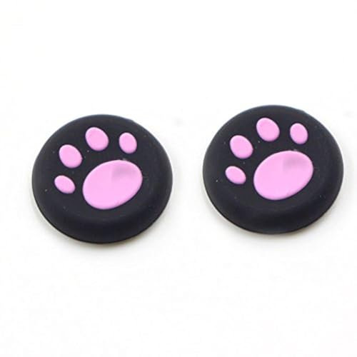 Silicone Thumb Grip Cap Cover Thumbstick Joystick for Sony PS3 PS4 PS2 Xbox One Xbox 360 Xbox One X S PS4 Pro Slim Cat Print (2 PCS Pink)