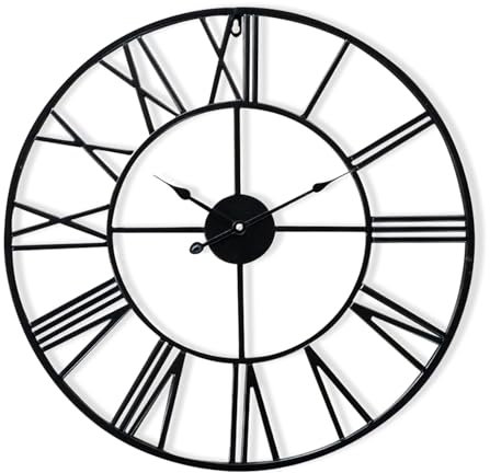Casa Chic Wanduhr für Küche Wohnzimmer Badezimmer, Uhr Lautlos, Wanduhr Groß, Metall Uhren mit Quarz-Uhrwerk, Große Küchenuhren, Wand-Uhr Modern, Vintage Wanduhr ohne Tickgeräusche, Outdoor Uhr 73 cm