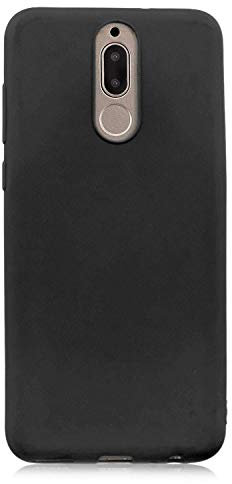 cuzz Funda para Huawei Mate 10 Lite+(Protector de Pantalla de Vidrio Templado) Carcasa Silicona Suave Gel Rasguño y Resistente Teléfono Móvil Cover-Negro