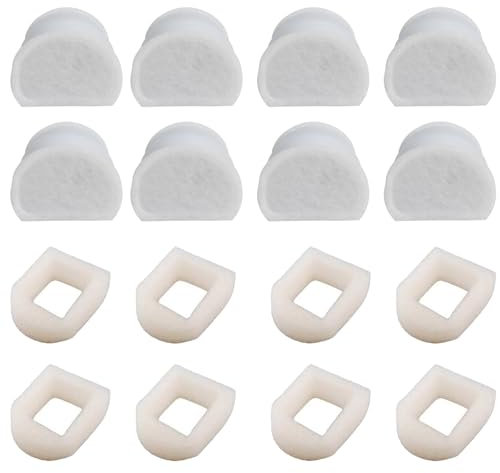 Schaumstoff-Vorfilter und Kohlefilter für Petsafe kompatibel mit Drinkwell Brunnen Edelstahl 360, Avalon, Seascape und Sedona Wassernapf, Hund und Katze Haustier Wasserbrunnen Vorfilter (8 Packungen)