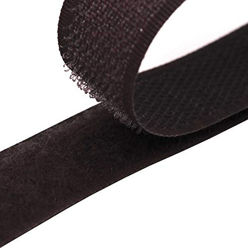 4m Klettband zum Nähen 20mm Flausch- & Hakenband 50 Farben Klettverschluss, Größe:20mm, Gurtband:141 dunkelbraun