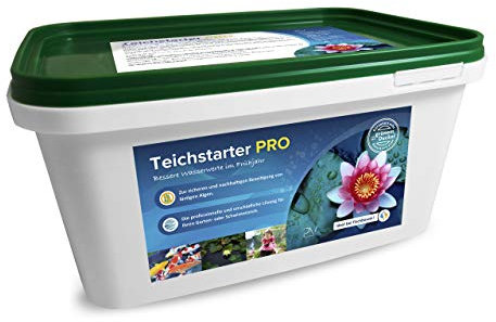 Profi-Vertrieb UG - Teichstarter Pro Wasserzusatz für bessere Wasserwerte im Gartenteich I geeignet für Koi- & Fisch-Teich 100% Phosphat-frei I optimiert pH-Wert KW-Wert GH-Wert I Algenmittel 3,4 kg