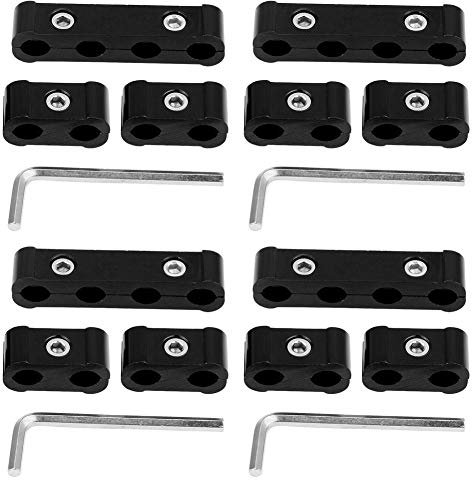 Für 9 Mm Kabeltrenner - Zündkerzen-Drahtseparator, 12Pcs Zündkerzen-Drahtseparator Aus Aluminiumlegierung 8 Mm 9 Mm 10 Mm Motordrahtteiler(Schwarz)