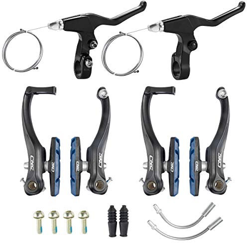 Chooee Fahrrad V Bremse,Aluminium V-Brake Bremsen Set + Bremshebel Schwarz/Blau