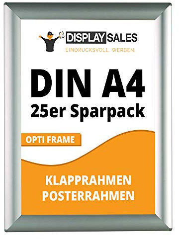 DISPLAY SALES Klapprahmen (25 St.) Opti Frame DIN A4 25 mm Sparpack Wechselrahmen Plakatrahmen Posterrahme