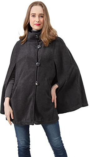 Byos Damen-Poncho-Decke aus Fleece, Übergröße, einfarbig, kariert, Wickelumhang