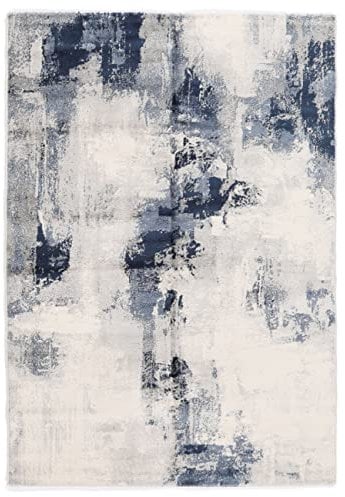 RugVista Mila, Tappeto Moderno, Pelo Corto, 200 x 300 cm, Rettangolare, Qualità cert. OEKO-TEX Standard 100, PP, Corridoio, Camera da Letto, Cucina, Salotto, Sala da Pranzo, Ufficio, Blu grigio