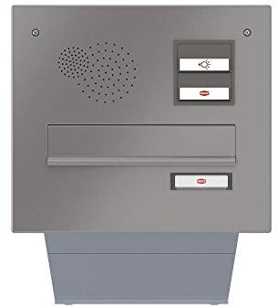 RENZ/Mauerdurchwurf-Briefkasten Durchwurf-Postkasten mit Sprechfeld/RAL-Farbe 9007 Kastenbreite 260 mm/Tiefe 270-405 mm/Stahl - aufklappbar/Dein-Briefkasten.de