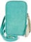 styleBREAKER Damen Leder Handy Umhängetasche aus weichem Veloursleder, Reißverschluss, Echtleder Mini Bag 02012373, Farbe:Türkis