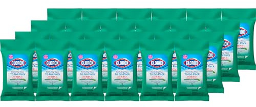 Clorox Disinfecting On The Go Travel Wipes, Fresh Scent, 9 Count, Pack of 24 (Package May Vary)