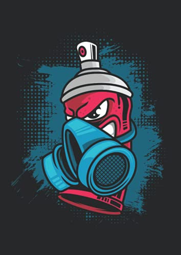 Notizbuch A4 liniert mit Softcover Design: Spraydose Atemschutzmaske Lackierer Kunst Graffiti Künstler: 120 linierte DIN A4 Seiten