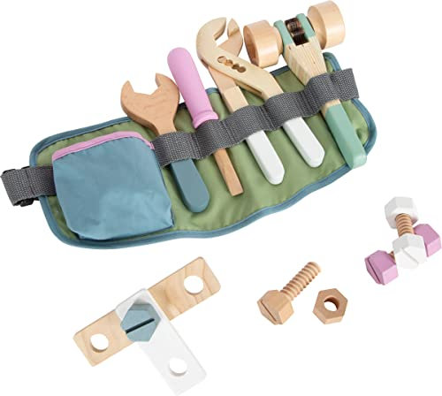 small foot Werkzeuggürtel Nordic aus Holz, mit Holzwerkzeugen für Kinder, mit verstellbarem Gurt, ab 3 Jahren, 11874