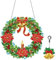 Sarah Duke 5D DIY Diamond Painting Blider Weihnachtskranz, Weihnachten Fensterhänger Türkranz Kristall Malerei Weihnachtsdeko Kranz mit LED Lichter (A)