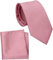 ZENXUS Normale Krawatte und Einstecktuch für Herren, einfarbig, 8,1 cm Standardbreite, 34 Dusty Rose, Medium