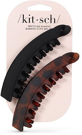 Kitsch Pinces à cheveux banane pour femme – Grande pince banane pour cheveux épais | Jolies pinces à cheveux pour filles | Pinces banane pour cheveux fins | Pince à cheveux banane, grandes pinces pour