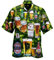 Celucke Hemd Hawaiian Herren Kurzarmhemd München Tshirt 3D Druck Bier Hemden Kurzarm Sommer Tee Shirt Button Down Funky Hawaiihemd Fronttasche Hawaii Print Strand Beach T-Shirt Top(Grün,3XL)