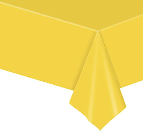 Tischdecke Gelb Einweg Tischdecke Tischtuch Plastiktischdecke 137x274cm,Tischtuch Rechteckige Tischabdeckung Gartentischdecke Outdoor Table Cloth für Gastronomie,Feste,Party,Hochzeiten oder Haushalt