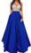 Vestido de Novia sin Mangas con Cuello en V para Mujer Elegante Fiesta de Noche Vestidos Largos Ajustados Vestido Mujer Ceremonia (Blue, L)