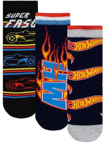 Hot Wheels Socken | Socken für Kinder | Multipack Strümpfe | Schwarz | 27-30cm