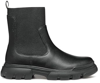 Geox J Junette Girl C, Stivale Chelsea, Black, 38 EU