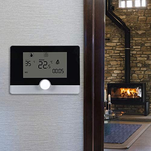 Tbest Termostato Caldaia Hermann Saunier Duval, Termostato Programable Controlador de Temperatura para de Calefacción de Caldera Suspendido en la Pared Negro (Black)