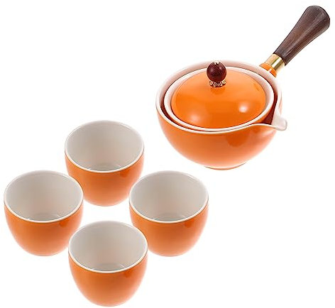 OUNONA 1set Teiera Ceramica Rotativa Con Manico Laterale Pot Elegante Per Preparare Tè Casa Capacità Per Conviviali Design Scientifico Con Filtro Per Tè Dregs