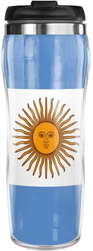 Pixly® Taza térmica de viaje con diseño de bandera de Argentina, capacidad de 400 ml, bandera de país argentino