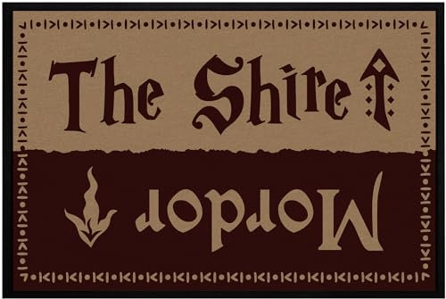 OM3® lustige Fußmatte mit Spruch - The Shire Mordor - Film-Fans Fantasy - rutschfest & waschbar - 60x40cm -