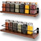 Miorkly 2er Pack Gewürzregal Wand Ohne Bohren(40x9.5x7CM),Küchenregal Wand Holz Schrank,Gewürz Organizer,Regal Küche Wand,Gewürzhalter&Gewürzregale Hängend,Spice Rack,Gewurzregalsyste