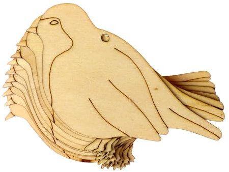 Rotkehlchen, Holz, 3 mm, Sperrholz, Wintervogel (15 x 21 cm, Loch oben mittig), 10 Stück