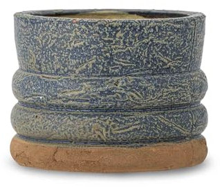 Maizun Pot de Fleurs Bleu Terre Cuite