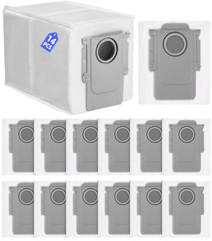 SOBEAU 14 Sacs à Poussière compatibles avec Roborock S8 MaxV Ultra / S8 Max Ultra/Q Revo/Qrevo Pro/Qrevo MaxV/Qrevo S/Qrevo Master Aspirateur, Accessoires Grande Capacité pour Roborock