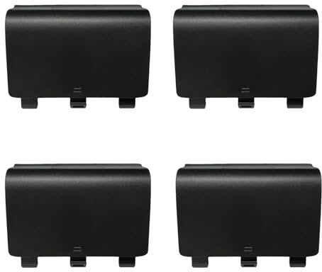4 Pack One Controller Battery Back Cover for Xbox One, One S, One X Controller Battery Cover, Battery Back Shell Repair Part for Xbox One/One S/One X Controller, [NOT for Xbox Series X/S] (Black)