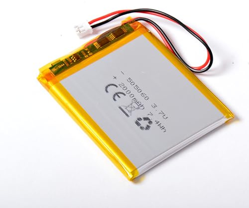 AFTERTECH 505060 2000 mAh 2 Ah 60 x 50 x 5 mm Cellule polymère de Lithium LIPO 3,7 V 3,7 V Rechargeable avec BMS et connecteur JST PHR 02 M4A1