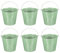 PATIKIL 7x6.2 Small Metal Buckets with Handle, 6 Pcs Mini Galvanized Bucket Colorful Easter Buckets for Crafts Party Favors Decoration, Light Green