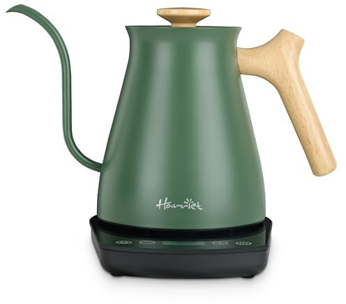 Harriet - Electric Gooseneck Kettle for Coffee and Tea, Temperature Control ±1℉, Stainless Steel Electric Kettles, Anti-Dry Protection, Warm Function, 1200W/0.8L, Green