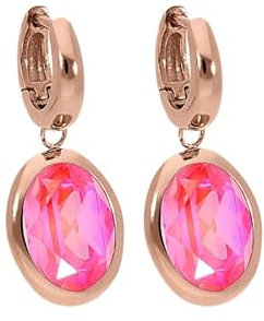 Qudo Creolen TIVOLA small Ohrringe aus rosegold Edelstahl beschichtet (crystal lotus pink delite)